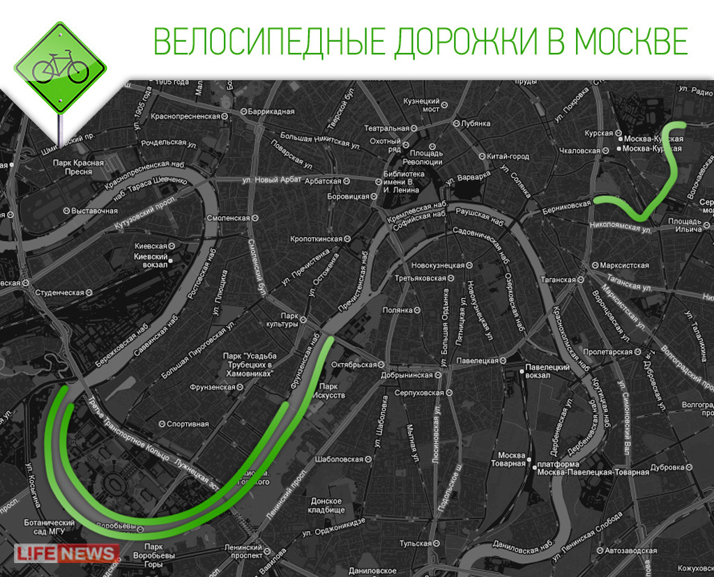 Велосипедная карта Москвы